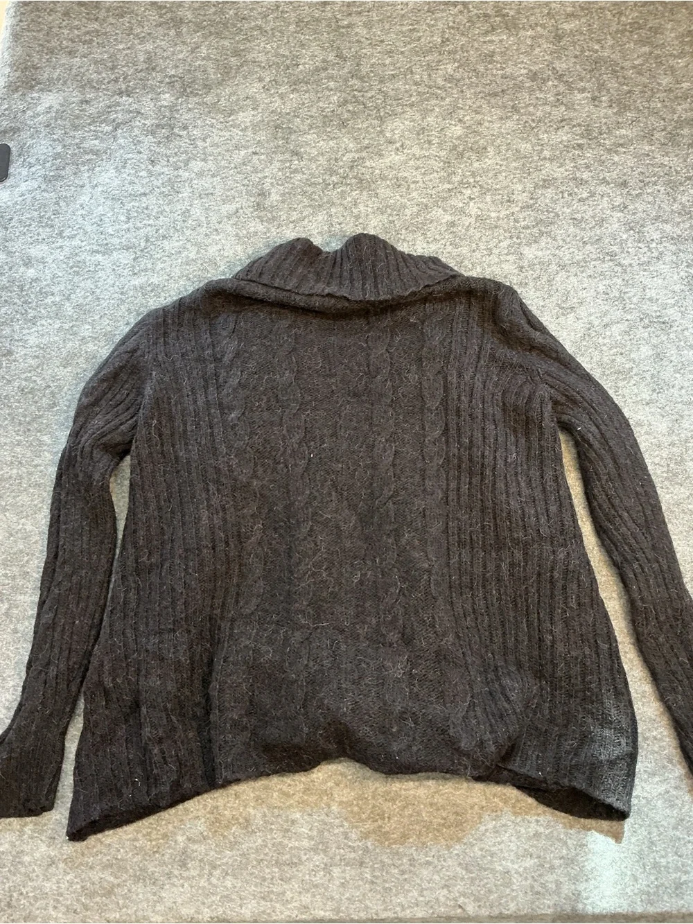 All Saints Cozy Open-Front Ribbed Cardigan Sweater - Dark Gray Size XXL